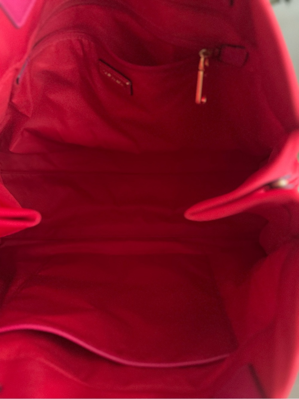 Tory Burch Bright Red Nylon Tote with Logo Medallion - Picture 14 of 15